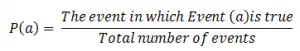 Probability is outcomes of event under consideration