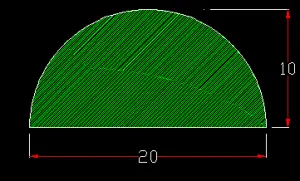 Find the centroid of semi circle whose diameter is 20cm and having radius 10cm